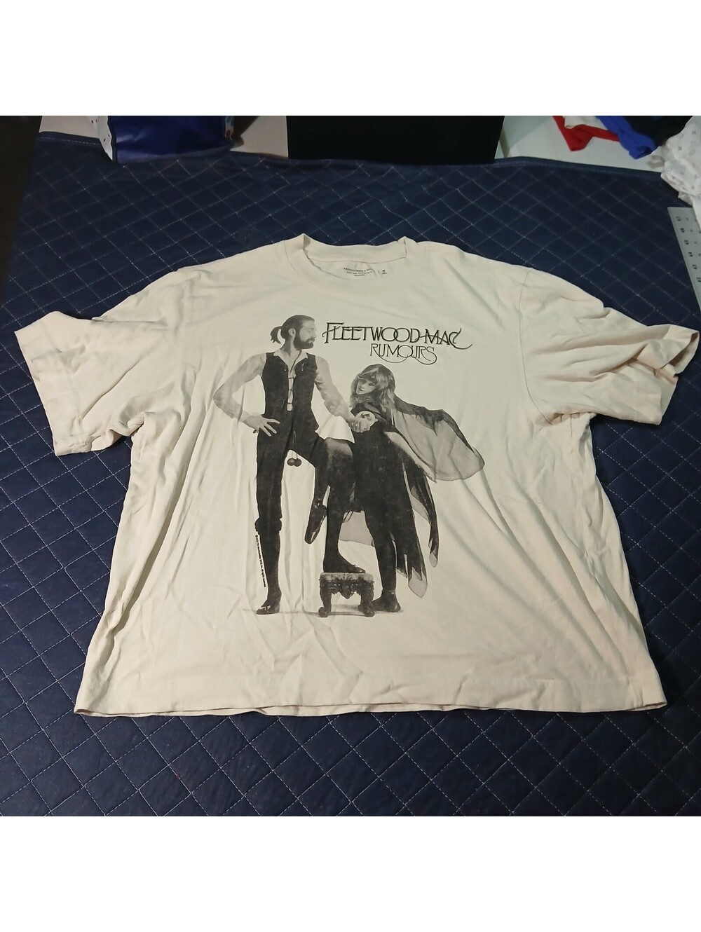 Abercrombie & Fitch Fleetwood Mac Rumours Cropped Band T Shirt White M